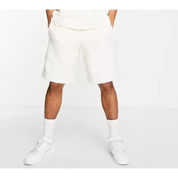 Adidas Adicolor Clean Classics 3-Stripes Shorts Gym & Running Ivory Small HC1969 - Picture 5 of 8